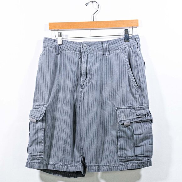 Quiksilver PinStripe Heavyweight Cargo Shorts 30 Y2K Streetwear Skate Surf - Picture 1 of 8